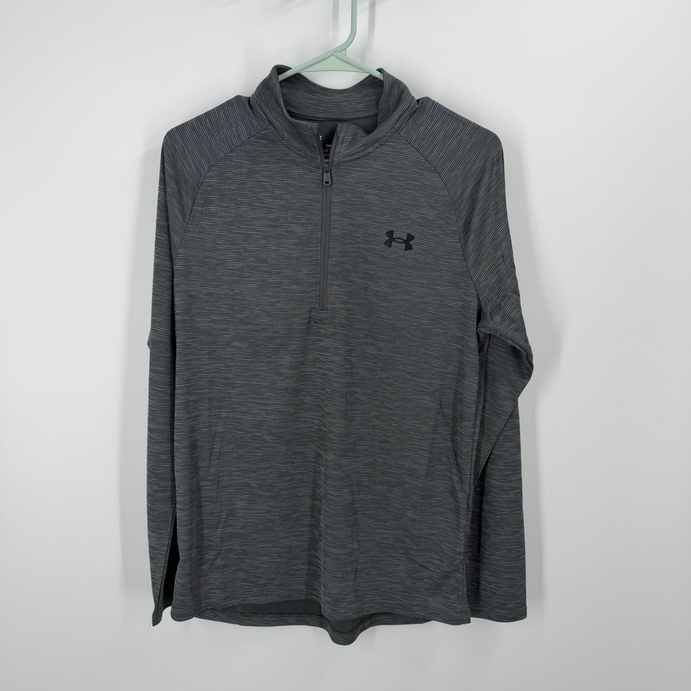 Under Armour Tech Textured 1/2 Zip Mens Small Gray Pullover Lightweight